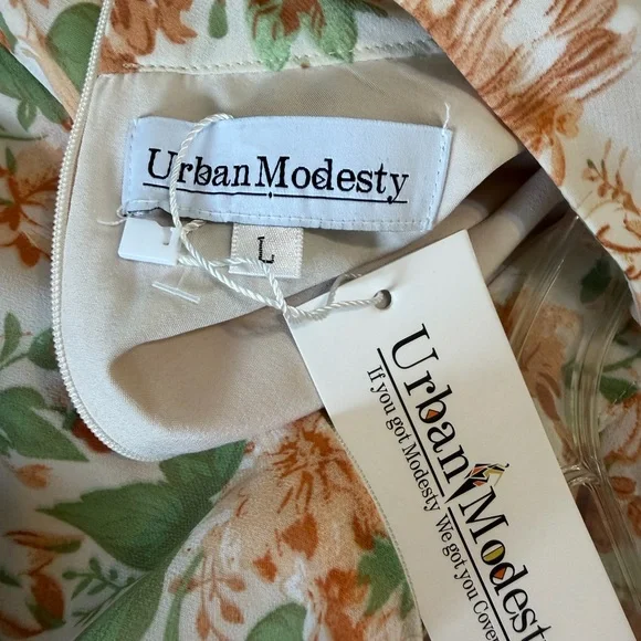 Urban Modesty Maxi dress large floral prairie modest long sleeve boho - Picture 13 of 13